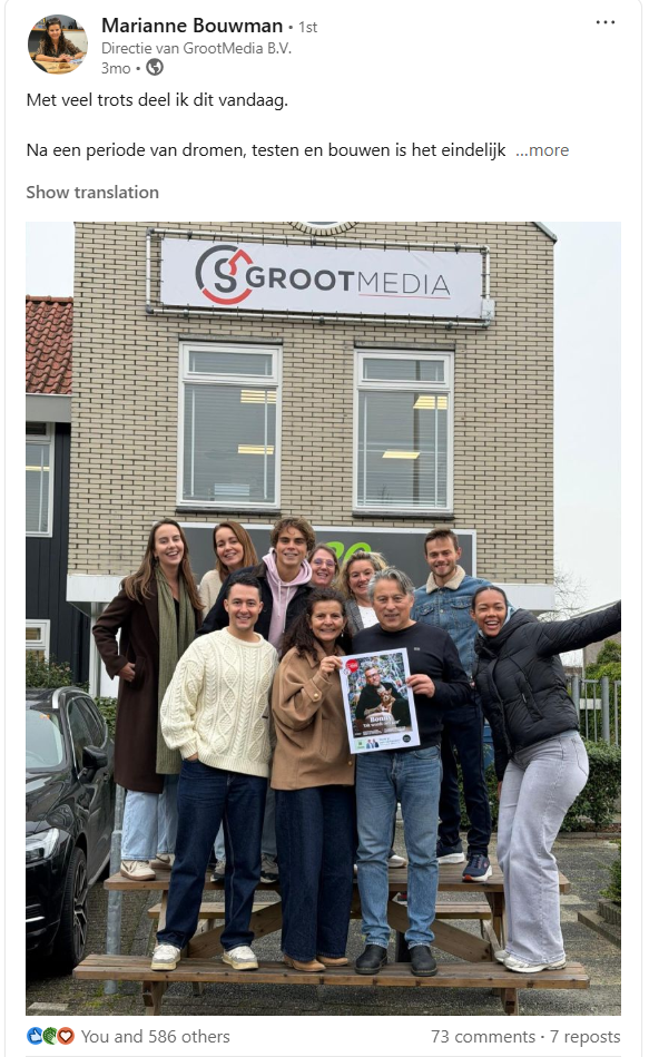 schermafbeelding linkedin post grootleeuwarden